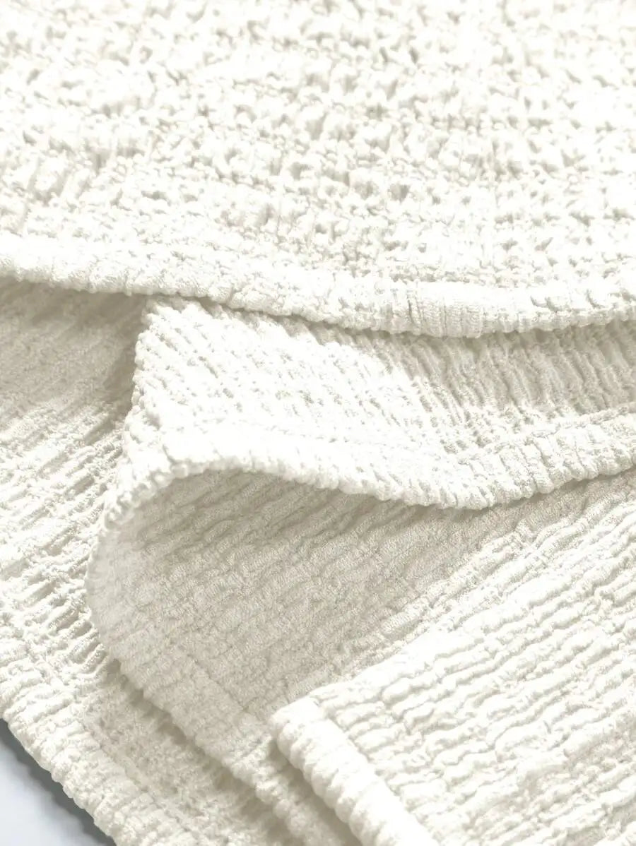 Men's Textured Knit Short Sleeve Button-Front Shirt, Loose Fit, Resort Casual Style