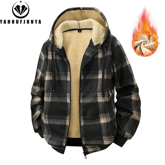 Spring Autumn Men Outdoor Leisure Windbreak Hooded Jacket Men Fleece Warm Solid Color Fashion Brand Jacket Coat Male Clothing