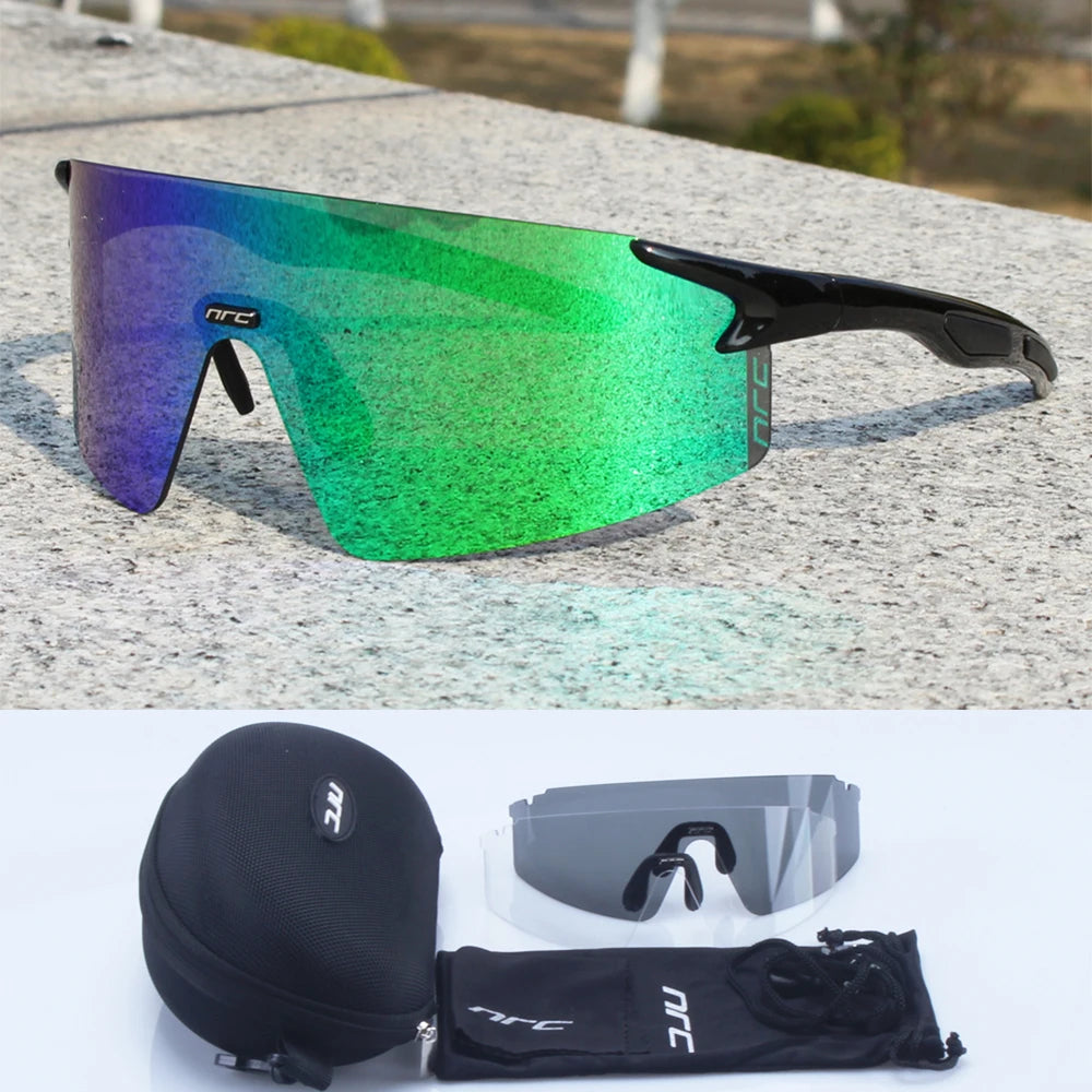 NRC Cycling Sunglasses 3 Lens UV400  TR90 Sports Bicycle Glasses MTB Mountain Bike Fishing Hiking Riding Eyewear for Men Women