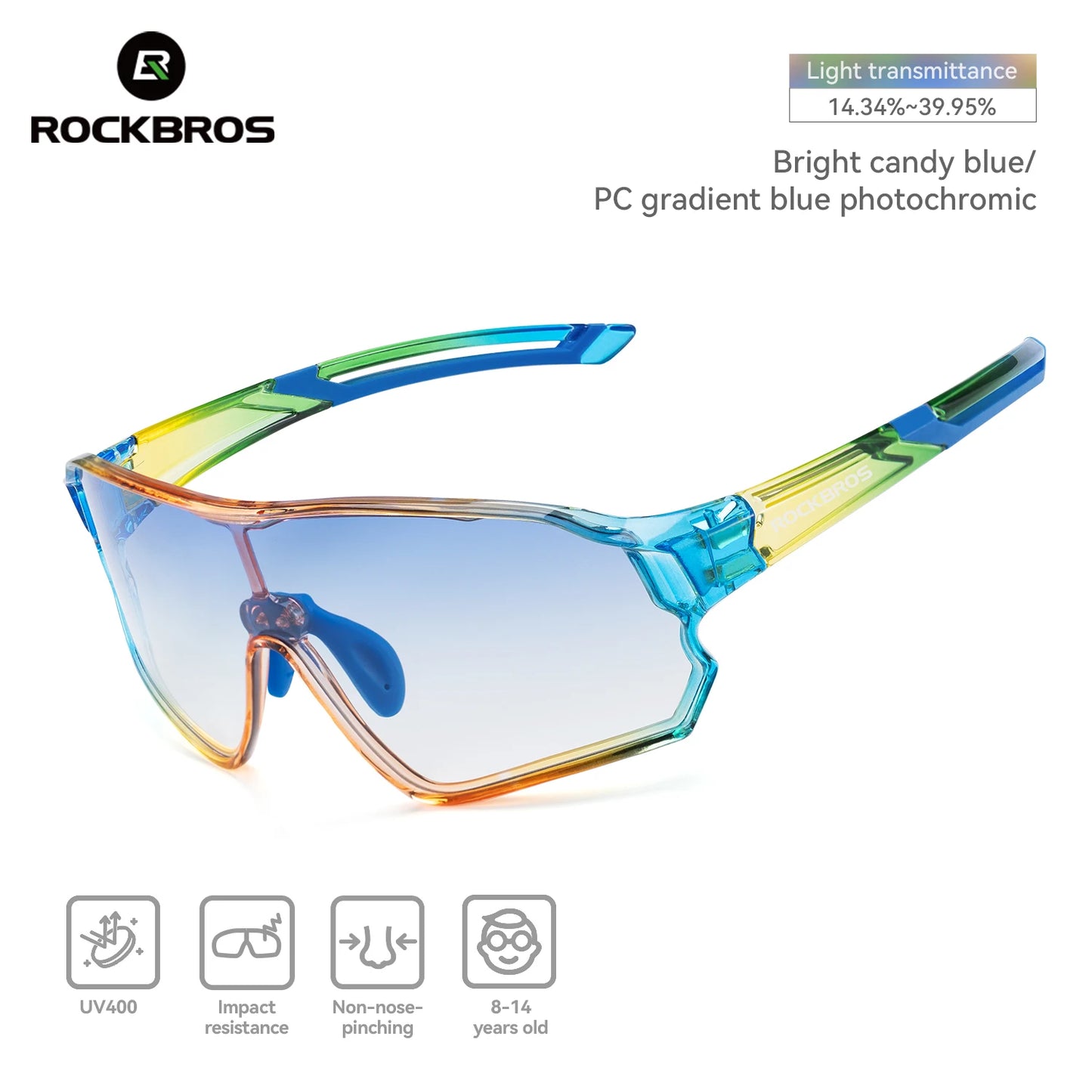 ROCKBROS Sunglasses Kids Girls Boys Polarized/Photochromic Goggles Children Glasses UV Protection Eyeglasses Eyewear