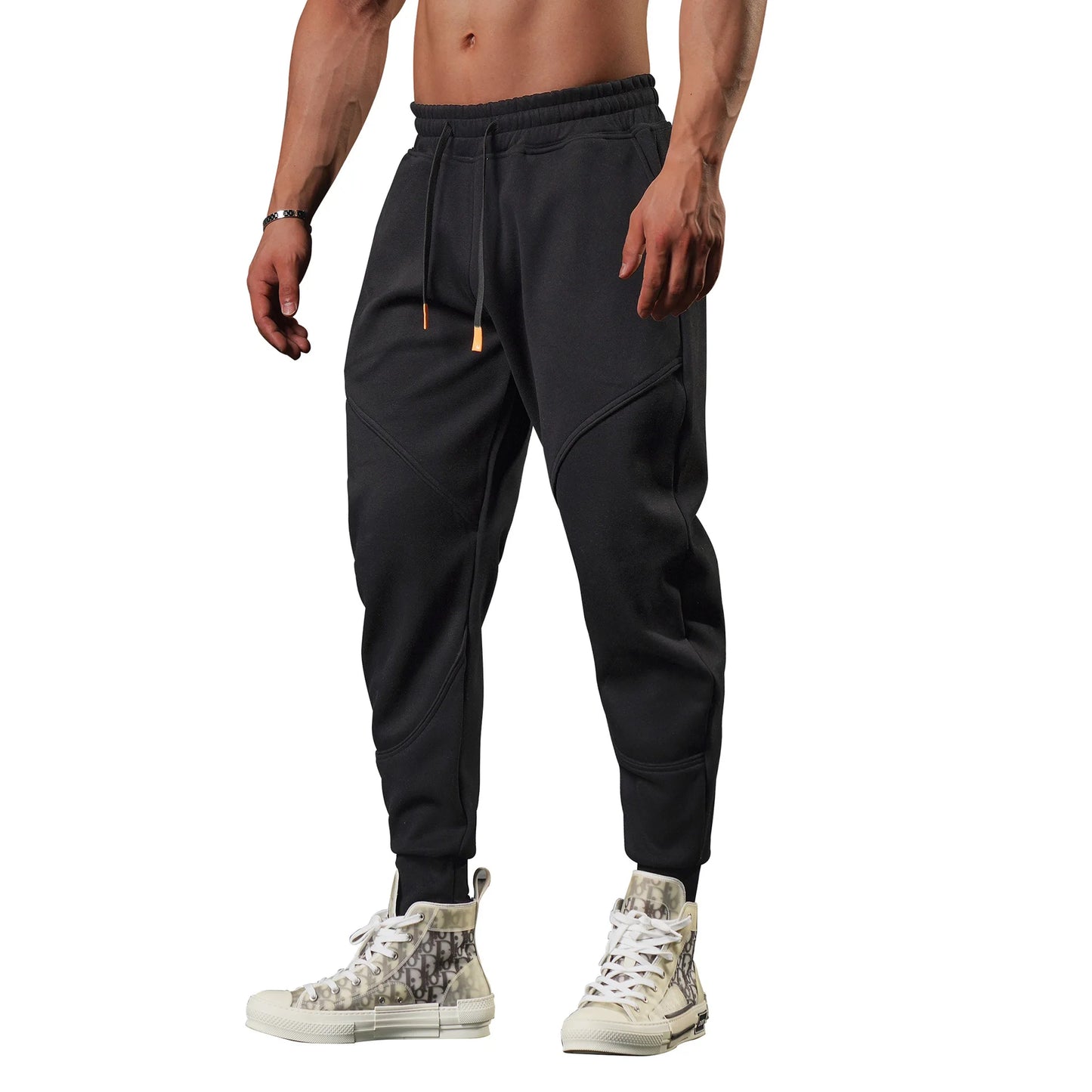 2028 New Men's sports casual trousers winter loose thick outdoor running cuff sweatpants gym American basketball training pants