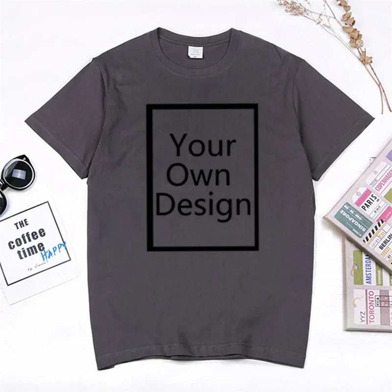 Cotton Customized Printed Leisure T Shirt Harajuku Tee DIY Your Like Photo or  T-shirt Fashion Custom Men's Tops Tshirt
