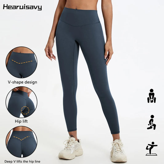Hearuisavy Super Soft Fabrics High Waist Leggings Quick-Dry Gym Yoga Pants Running Workout Tights Push Up Sports Leggings Women