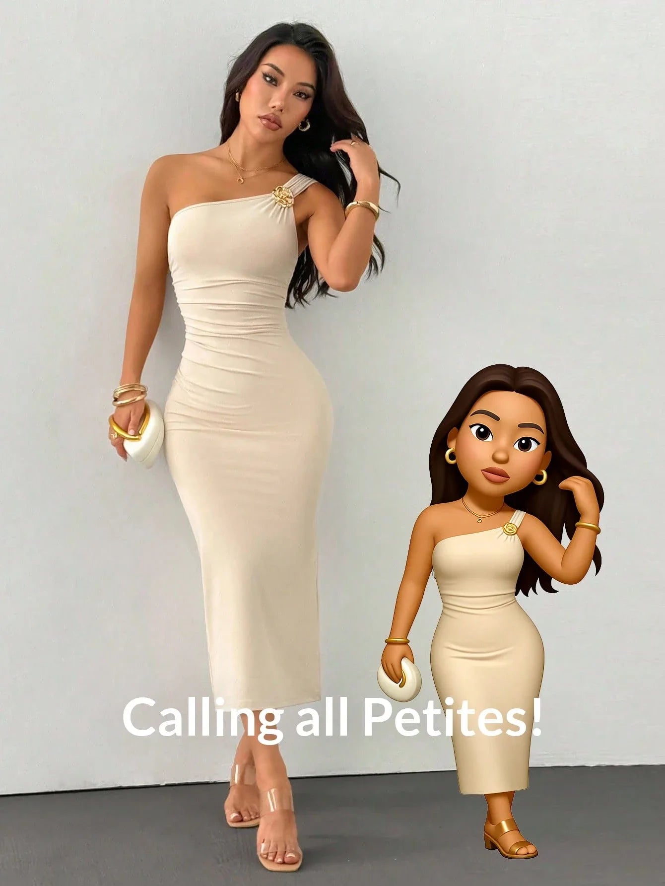 One Shoulder Ruched Fishtail Dress With Gold Brooch Asymmetric Neck Party Dress