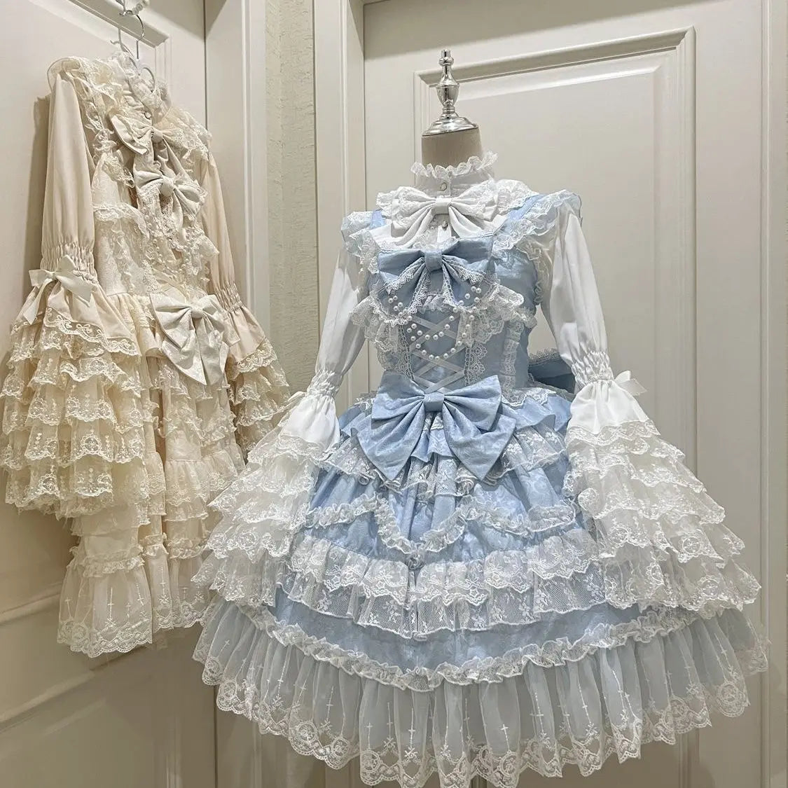 Summer Japanese Style Kawaii Lolita Dress Women Party Vintage Sweet Lace Bow Birthdays Cake Dresses Harajuku Y2k Bandage Dress