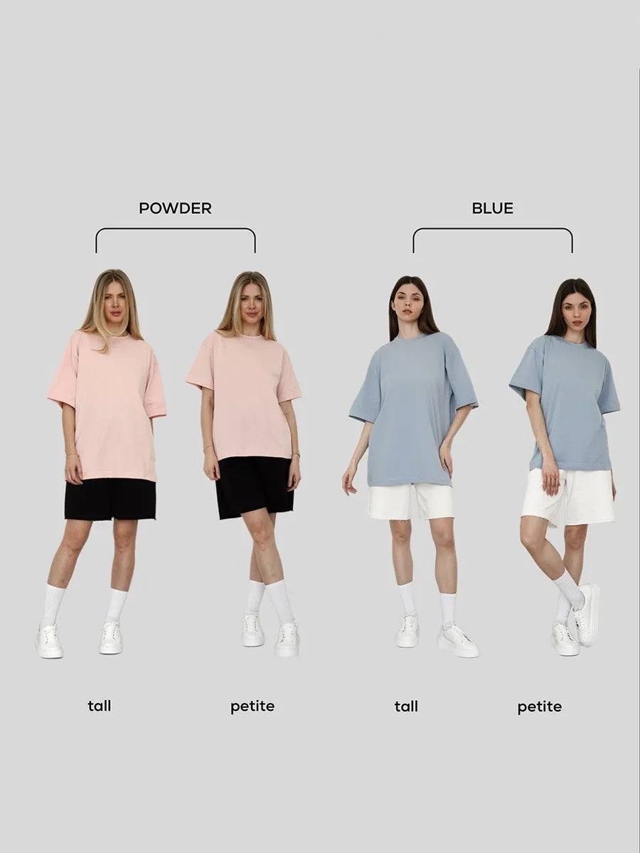 Botvotee 21 Colors Ins Fashion Summer Oversized Basic Soild T Shirts for Women 100% Cotton White Black Pink T-shirt Casual Tops