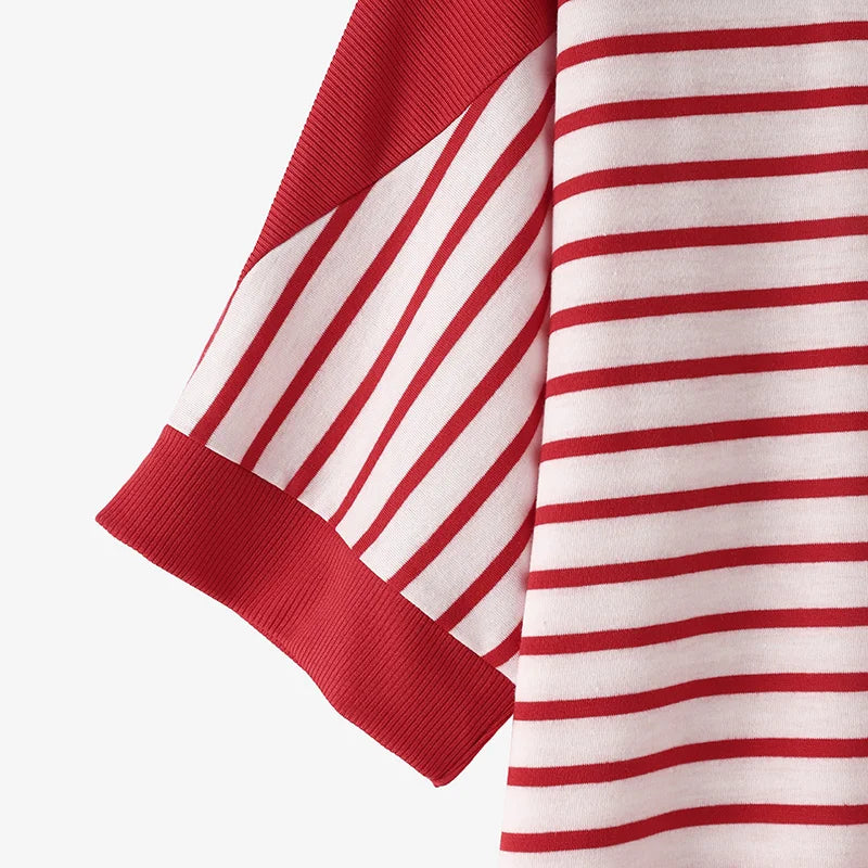 ZANZEA Elegant Striped Patchwork Blouse Women Half Sleeve Office Wear 2024 Summer T-shirt Fashion Loose Casual O-neck Tunic Tops