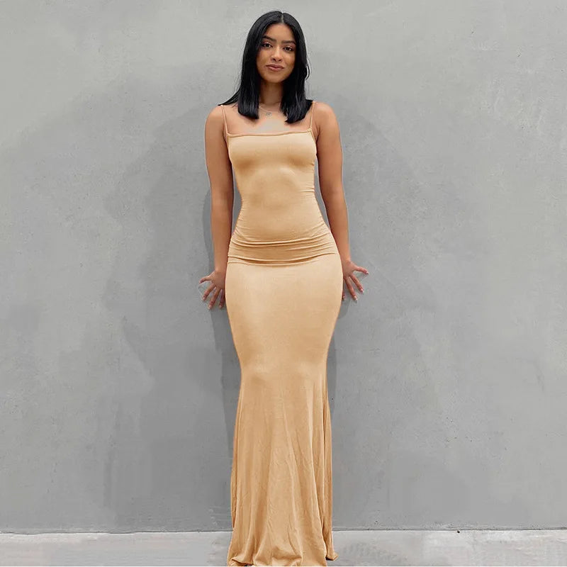 Y2K summer casual style Japanese and Korean casual women's suspender style collarless dress dress