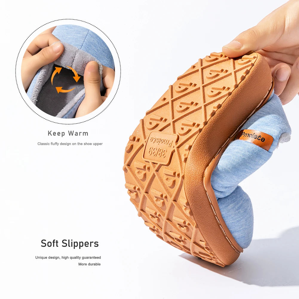 Pmoiste Soft House Boots Slippers Women Comfortable Warm TPR Wedge Memory Foam Designer Home Shoes Winter Indoor High-quality