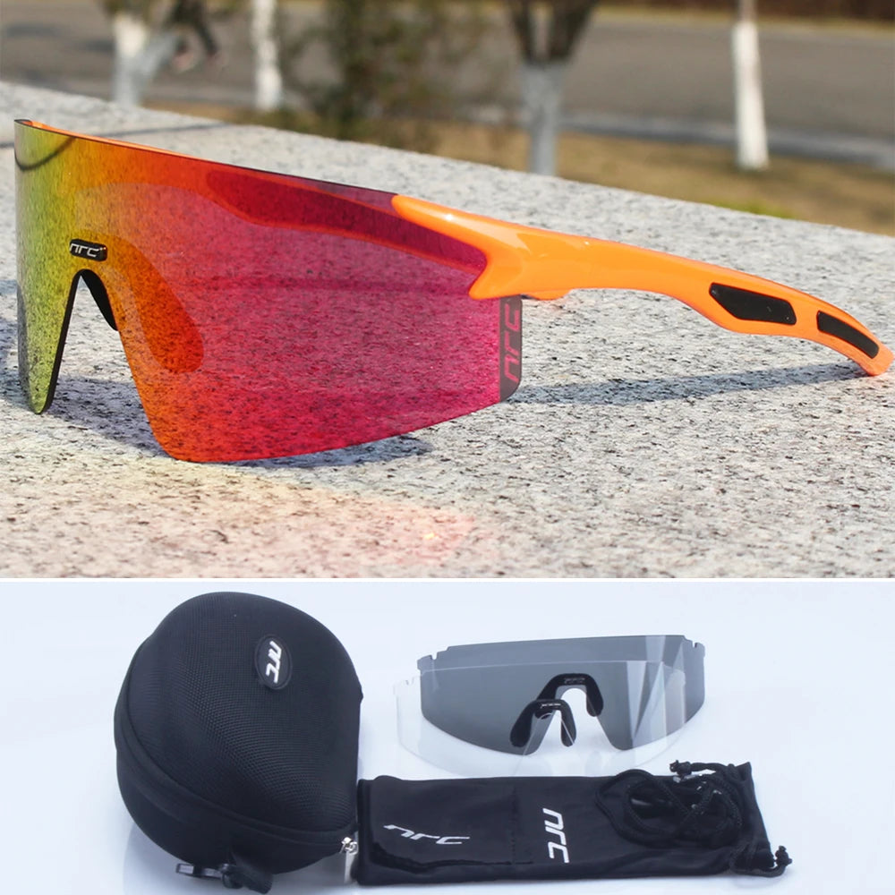 NRC Cycling Sunglasses 3 Lens UV400  TR90 Sports Bicycle Glasses MTB Mountain Bike Fishing Hiking Riding Eyewear for Men Women