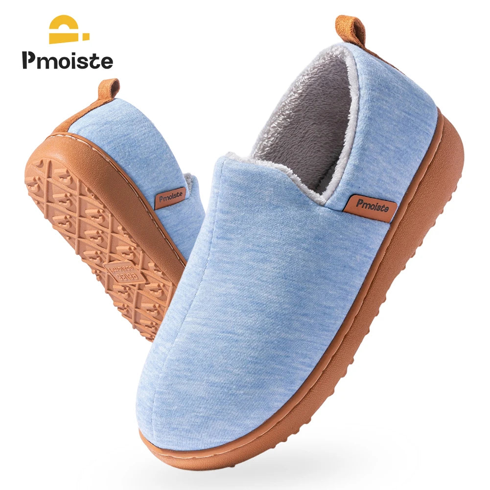 Pmoiste Soft House Boots Slippers Women Comfortable Warm TPR Wedge Memory Foam Designer Home Shoes Winter Indoor High-quality