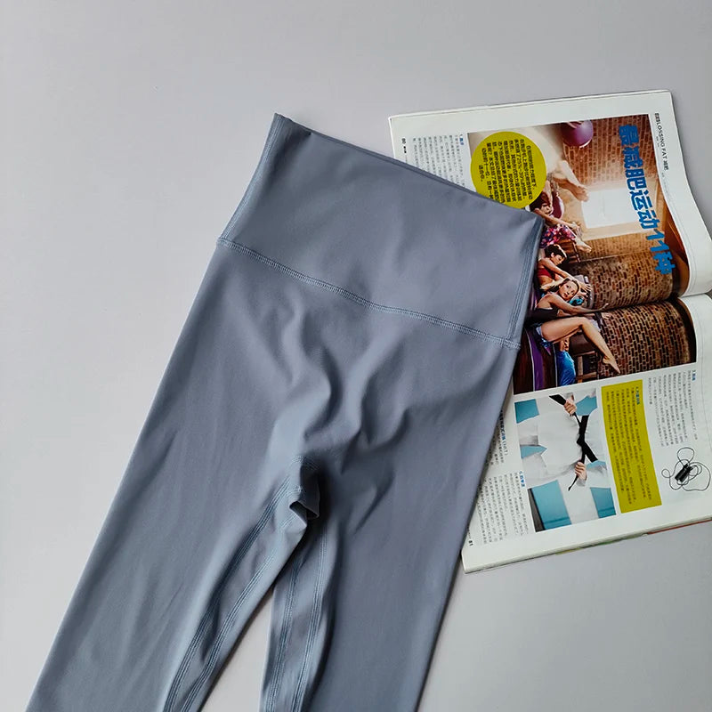 Fitness Pants Elastic Tight Fitting Seamless Naked Yoga High Waist Hip Lifting Quick Dry Running Sports Leggings Outdoor Wear