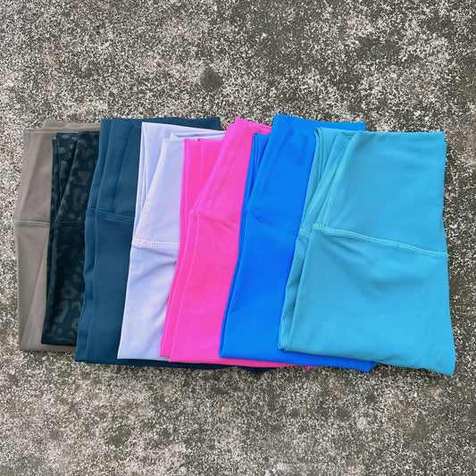 Solid Color High Waist Yoga Legging soft Women Sport Pant Tight Butter Athletic Gym Comprehensive Training Jog Back Waist Pocket