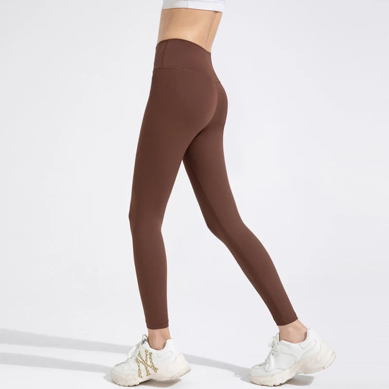 Fitness Pants Elastic Tight Fitting Seamless Naked Yoga High Waist Hip Lifting Quick Dry Running Sports Leggings Outdoor Wear