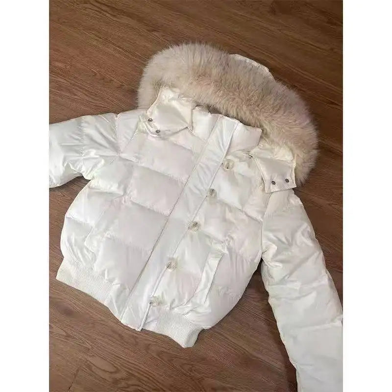 American Style Vintage Faux Fur Hooded Woman Autumn Winter  Casual Long Sleeve Coat Outwear Fashion Warm Jacket Outerwear Chic