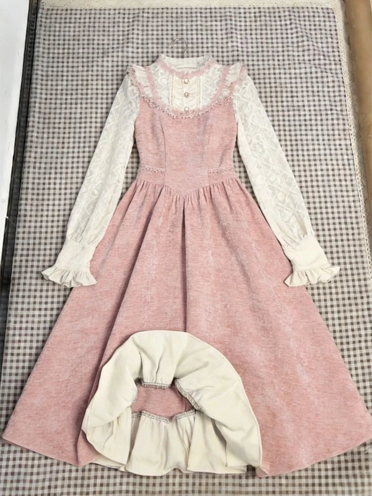 French Vintage Midi Dress Women Casual Evening Party Plaid Dress Office Lady Outwear One Piece Dress Korean Fashion Spring Chic