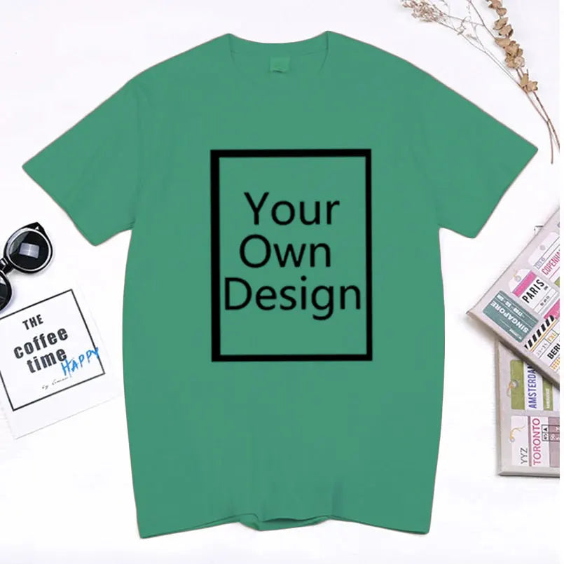 Cotton Customized Printed Leisure T Shirt Harajuku Tee DIY Your Like Photo or  T-shirt Fashion Custom Men's Tops Tshirt