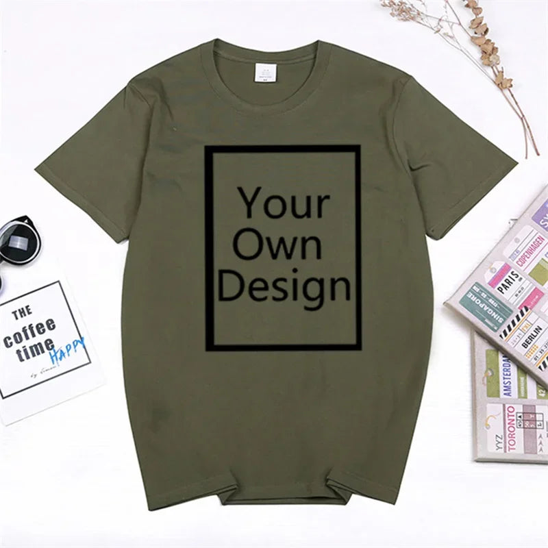 Cotton Customized Printed Leisure T Shirt Harajuku Tee DIY Your Like Photo or  T-shirt Fashion Custom Men's Tops Tshirt