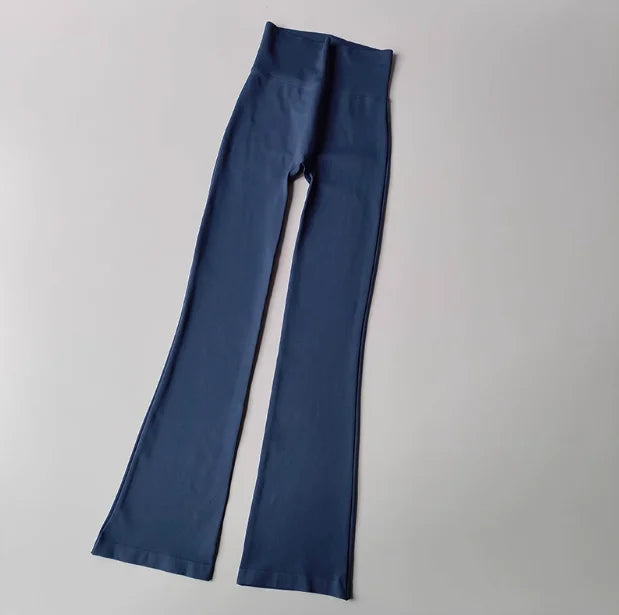 High Waisted Compression Without Awkward Lines Micro Flared Yoga Outdoor Wear Seamless Elastic Fitness Pants Lifting Leggings