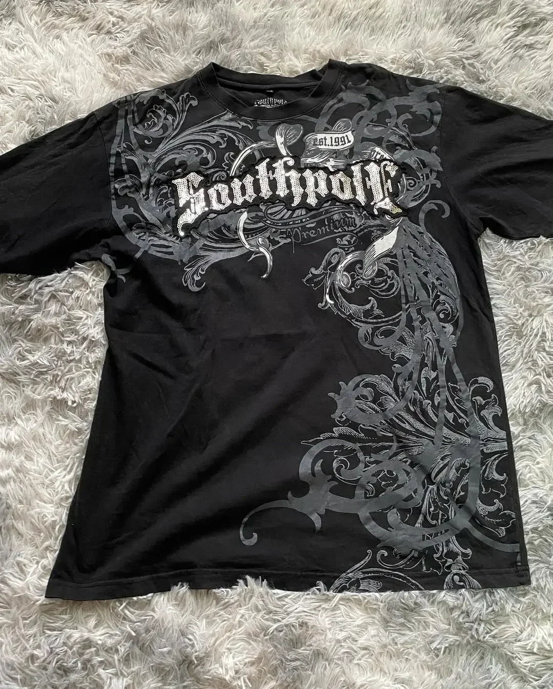 Affliction Long sleeves T Shirts 90s Womens Graphic Print Oversized T Shirt  New Harajuku Gothic Round Neck Cotton Casual Tops