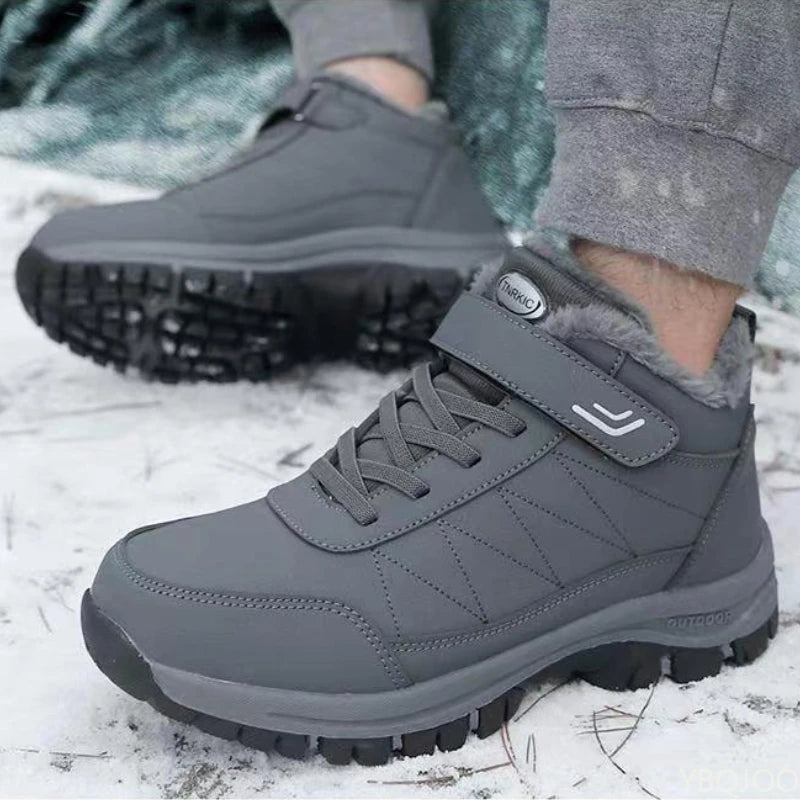 Soft sole  anti slip  warm winter snow boots cold resistant wear-resistant simple comfortable casual men's short boots