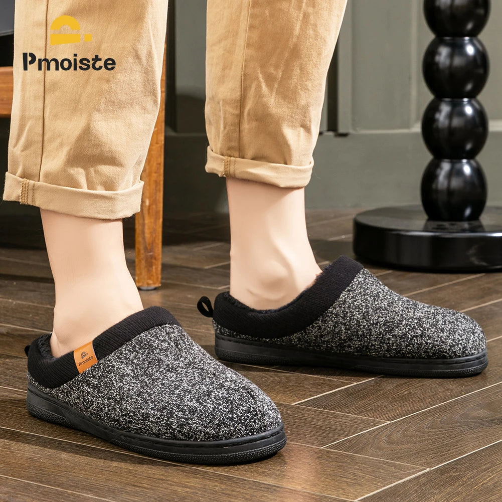 Warm slippers men TPR Sole Memory Foam Patchwork Cushion Soft Comfortable Non Slip Living Room Shoes High Quality
