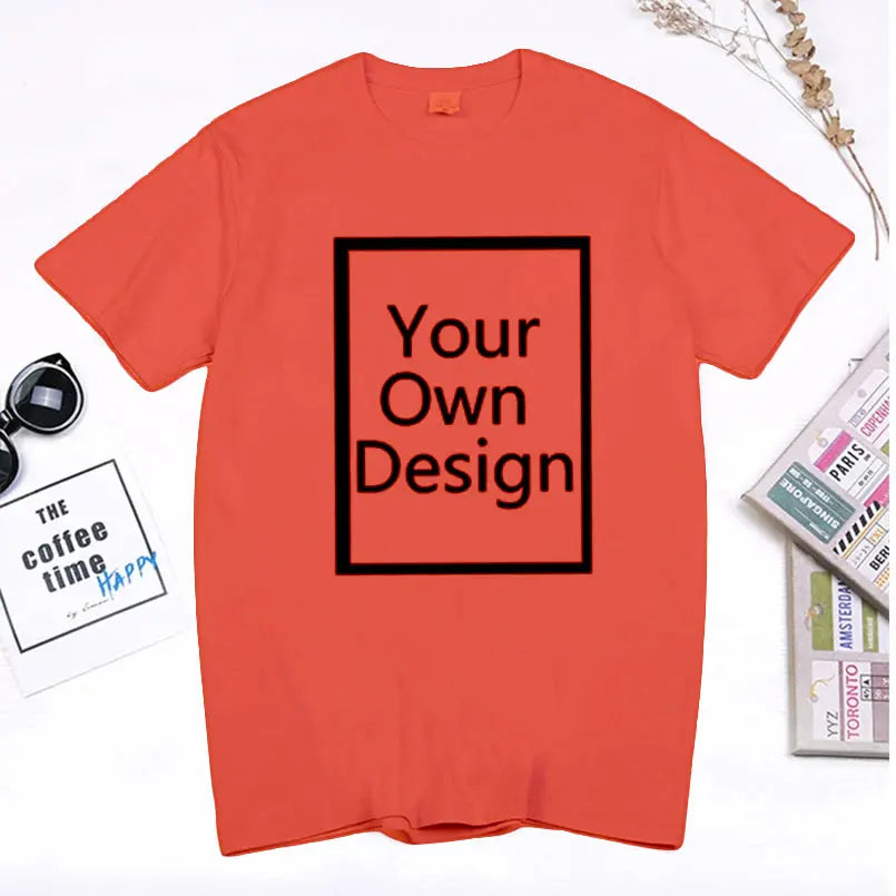 Cotton Customized Printed Leisure T Shirt Harajuku Tee DIY Your Like Photo or  T-shirt Fashion Custom Men's Tops Tshirt