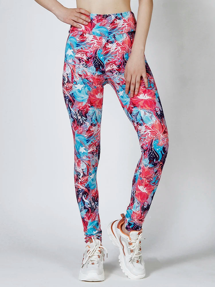 CUHAKCI High Waist Leggings Sportwear Workout Women Jeggings Elastic Pants Leopard Summer Printed Stripe Sexy Fitness Leggins